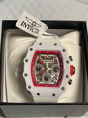 Invicta Racing Valxor Unisex Watch - 40mm, White & Red 
(69769) New